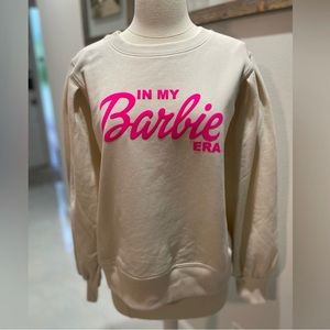 NWT in my Barbie era sweater puffy sleeves oatmeal color and barbiecore